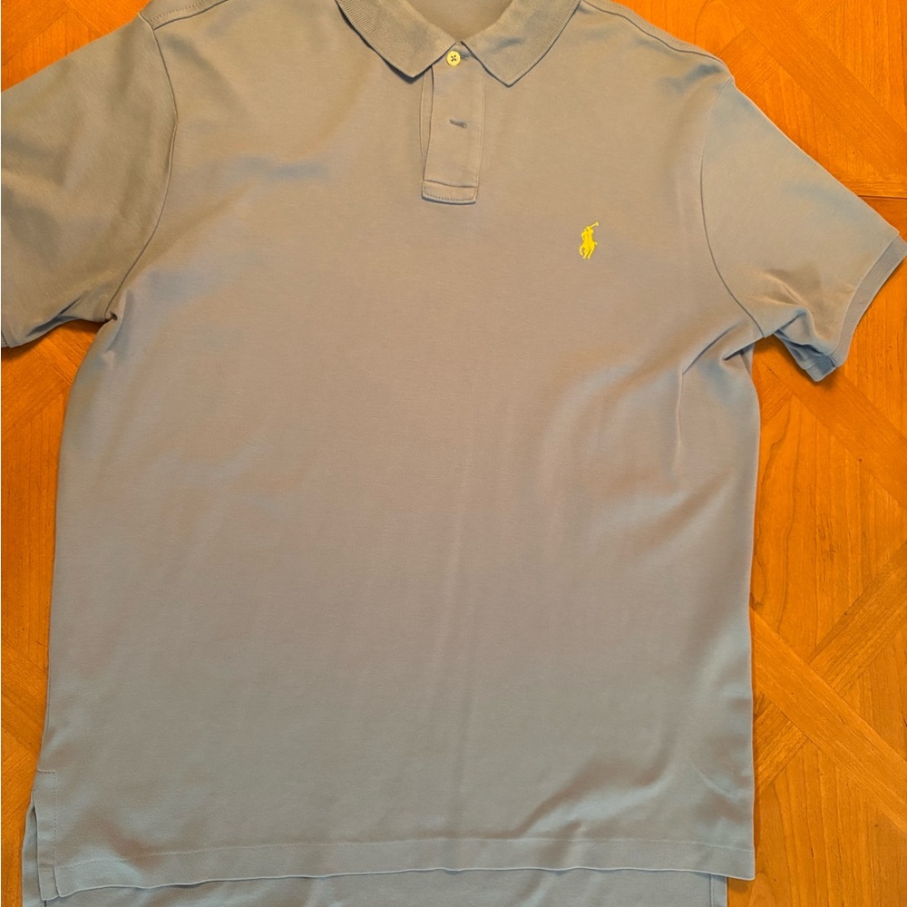 Polo by Ralph Lauren Custom Fit Men's Light Blue Polo Shirt